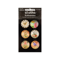 Кабошоны стекло 22 мм 6 шт №05 Старинные часы