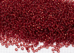 Бисер Япония MIYUKI Seed Beads 15/0 5г 1434 окрашенный тёмно-жженый апельсин серебряная линия внутри